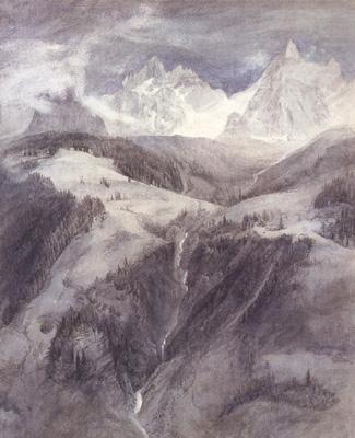 John Ruskin Cascade de la Folie Chamonix (mk22) china oil painting image